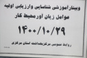 وبینار آموزشی شناسایی و ارزیابی اولیه عوامل زیان آور محیط کار، سالن جلسات مرکز بهداشت استان مرکزی، ۲۹ دی ماه
